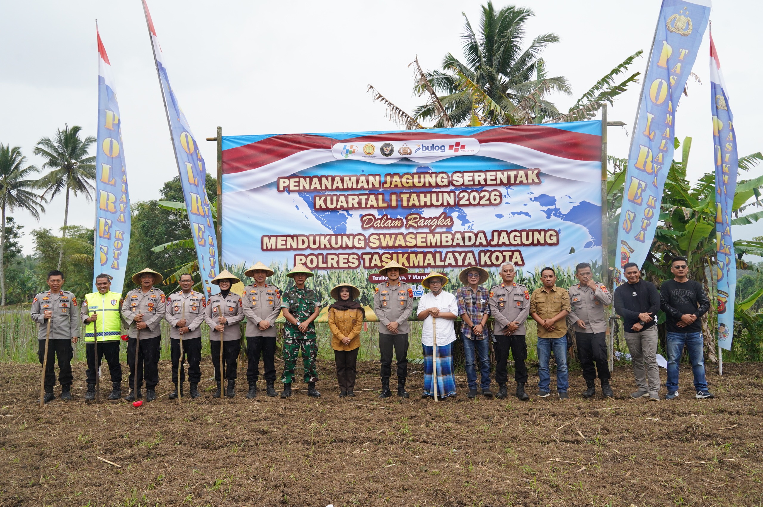Polres Tasikmalaya Kota Dukung Swasembada Pangan, Laksanakan Penanaman Jagung Serentak Kuartal I Tahun 2026