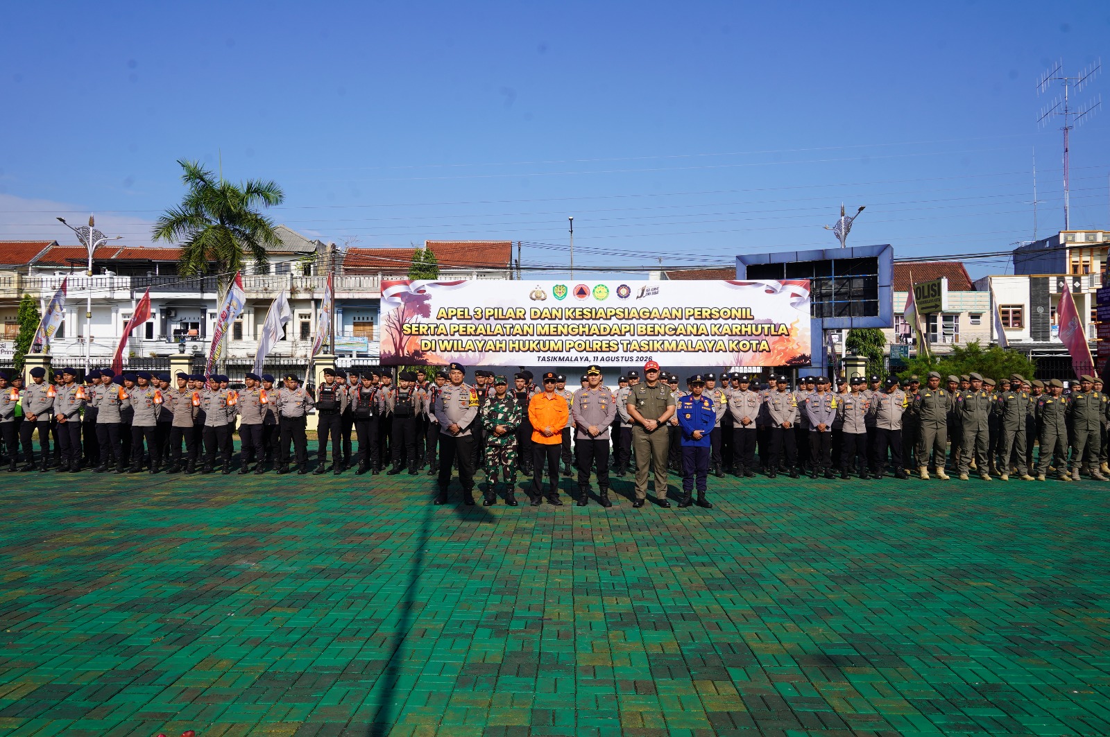 Polres Tasikmalaya Kota Gelar Apel 3 Pilar dan Kesiapsiagaan Personel serta Peralatan Hadapi Bencana Karhutla